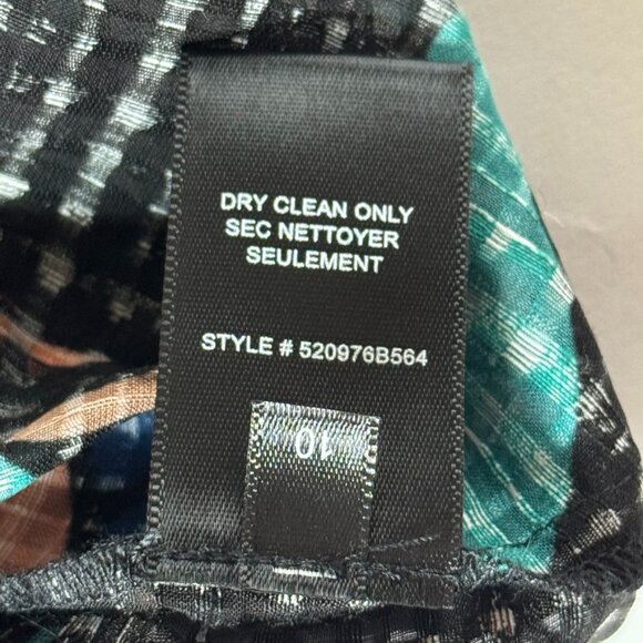 Rebecca Taylor Womens 10 Bloom Blouse 3/4 Sleeve Black Floral Sheer Print Silk - Picture 7 of 7